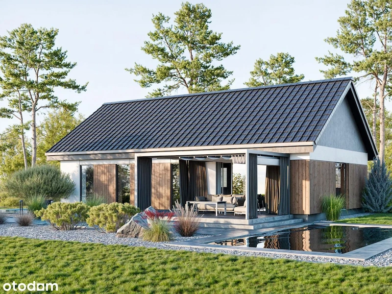 Wizualizacja domu z tarasem